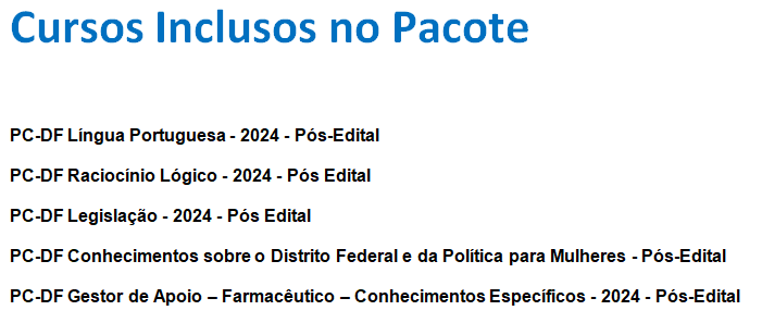 Info Curso PC-DF - Gestor de Apoio - Farmacêutico 2024 – Pós Edital – Rateio Estratégia