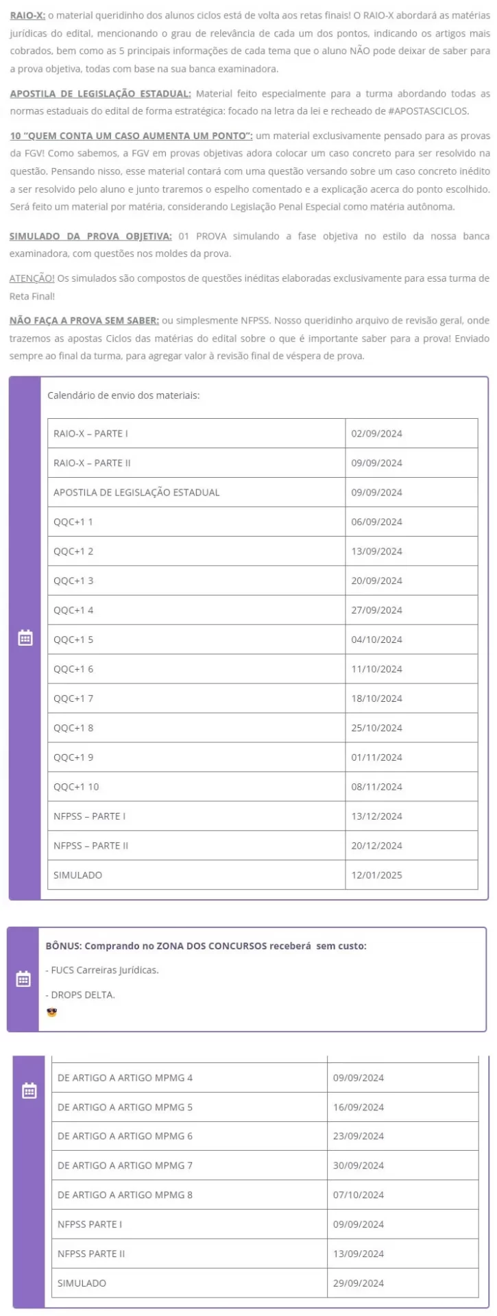 Info-Curso PC-MG Tiro Certo 2024 Reta Final - Ciclos