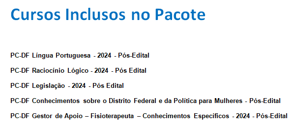 Informações do Curso PC-DF Fisioterapeuta 2024 - Gestor de Apoio Pós Edital - Rateio Estratégia