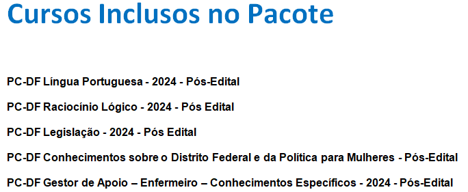 Informações Curso PC-DF Enfermeiro 2024 – Pós Edital – Rateio Estratégia