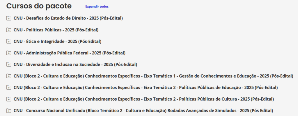 Info Curso CNU 2025 – (Bloco Temático 2 – Cultura e Educação) Pós-Edital – Rateio Estratégia