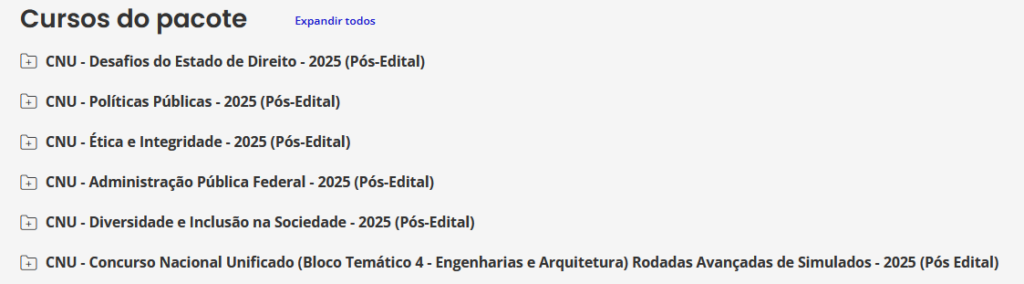 Info Curso CNU 2025 – (Bloco Temático 4 – Engenharias e Arquitetura) Pós-Edital – Rateio Estratégia