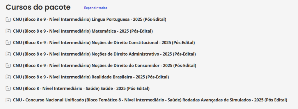 Info Curso CNU 2025 – (Bloco Temático 8 – Nível Intermediário – Saúde) Pós-Edital – Rateio Estratégia