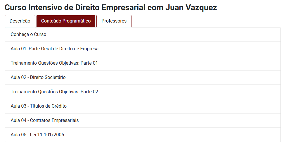 Info Curso Intensivo de Direito Empresarial 2025 com Juan Vazquez - Rateio RJ Plus