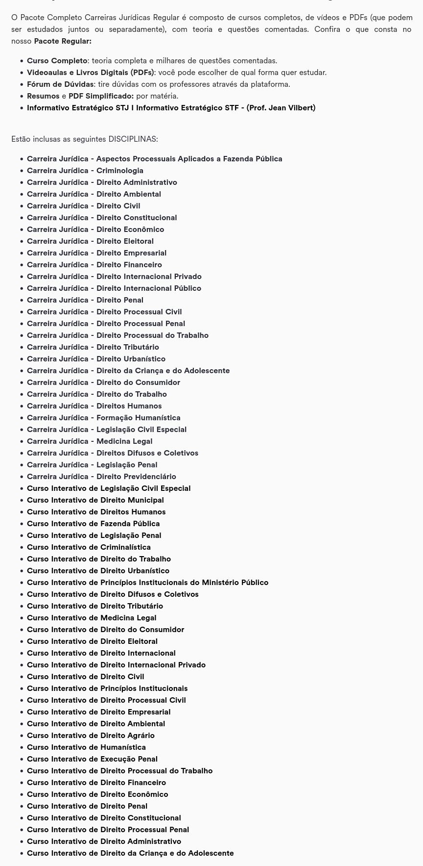 Informações Curso Carreira Jurídica 2025 - Cursos Regulares - Rateio Estratégia