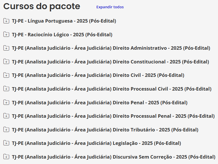 Informações Curso TJ-PE 2025 para Analista Judiciário – Área Judiciária Pós-Edital – Rateio Estratégia