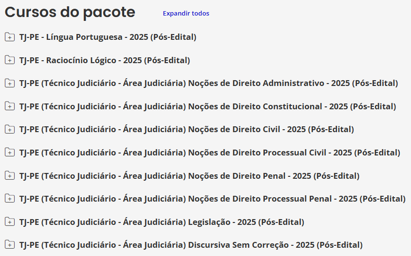 Informações Curso TJ-PE 2025 para Técnico Judiciário – Área Judiciária Pós-Edital – Rateio Estratégia