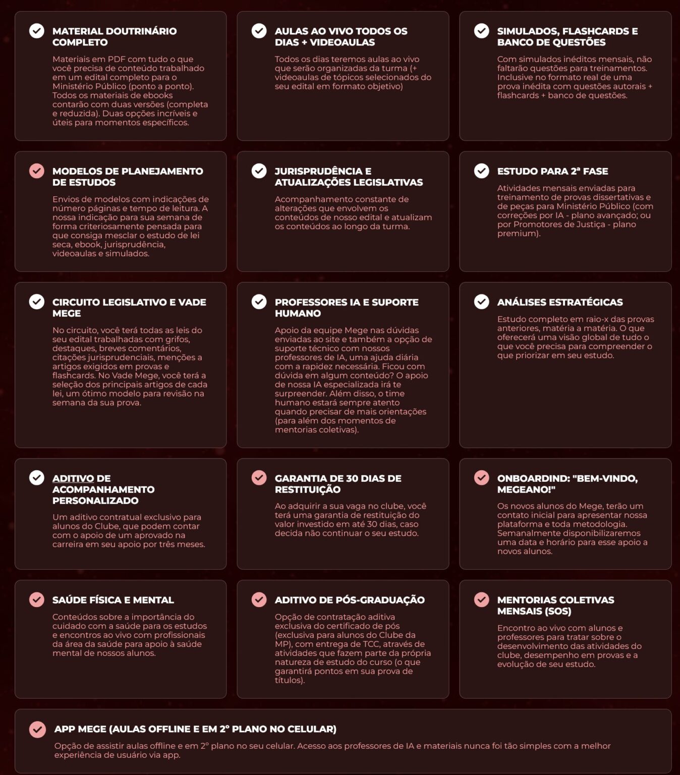 Informações Curso Clube do MP [2026.1] Rateio Mege