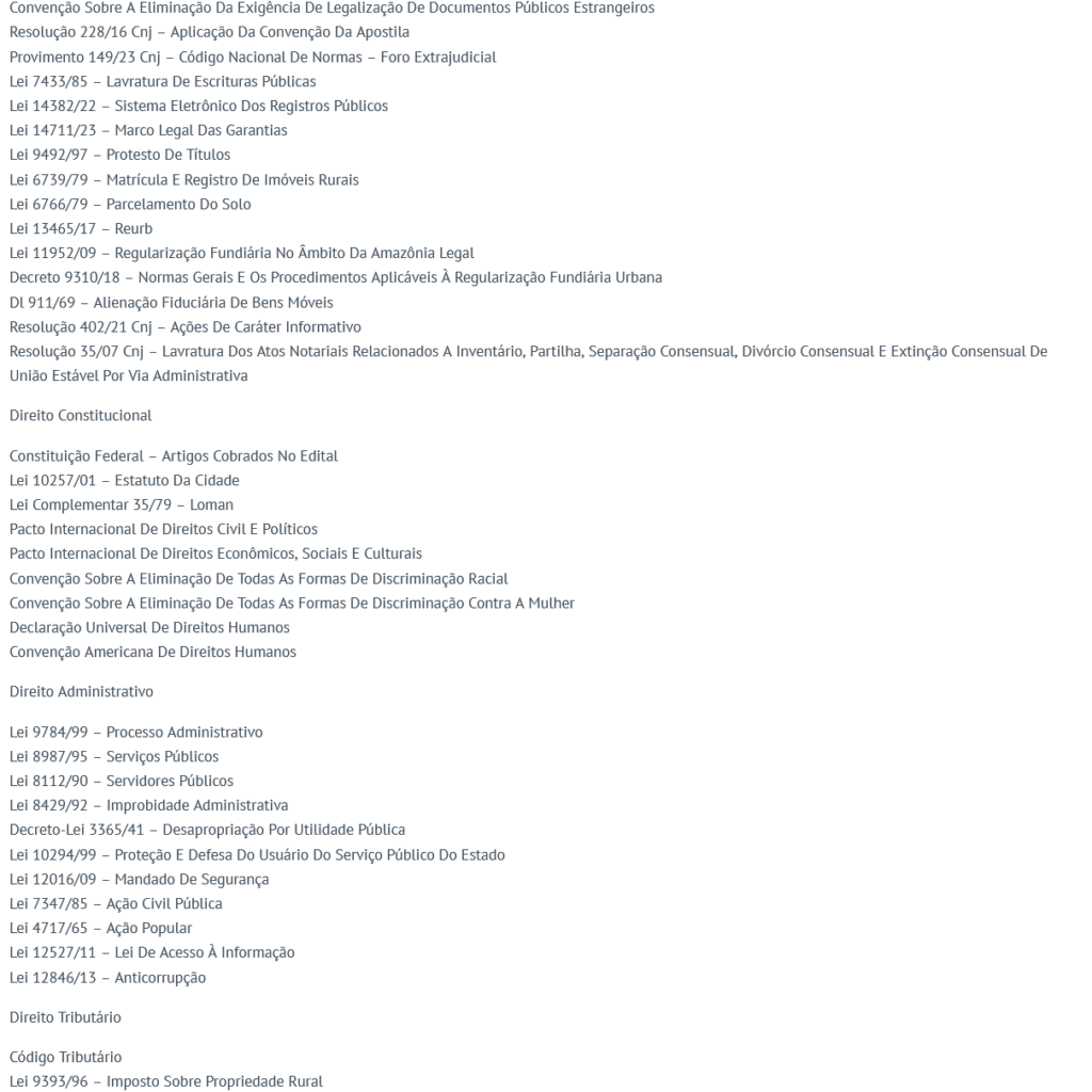 Informações ENAC - Exame Nacional dos Cartórios [2026] Rateio Legislação Destacada