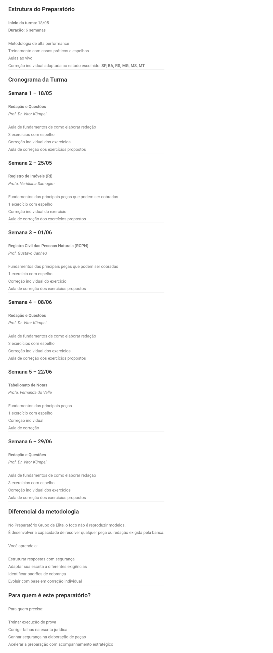 Informações Preparatório Grupo de Elite – Turma IV [2026] Rateio VFK Educação