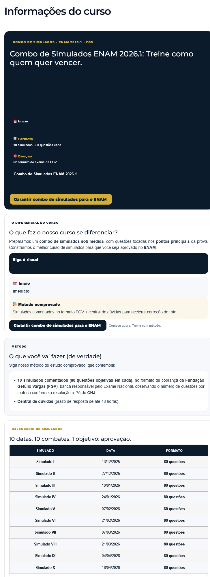 Informações Simulados ENAM [2026.1] Rateio CP Iuris