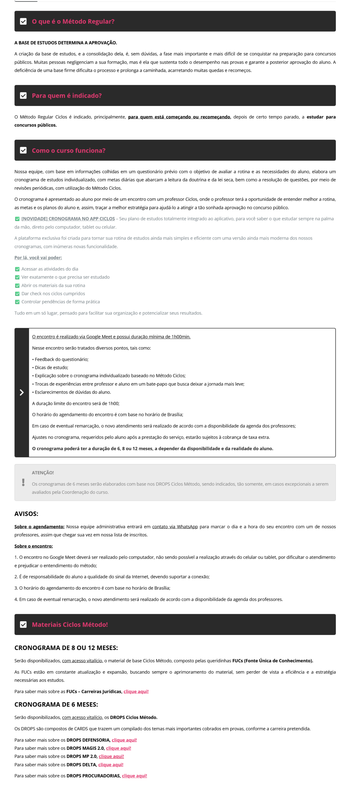 Informações Método Regular 2026 [Carreiras Jurídicas] Rateio Ciclos