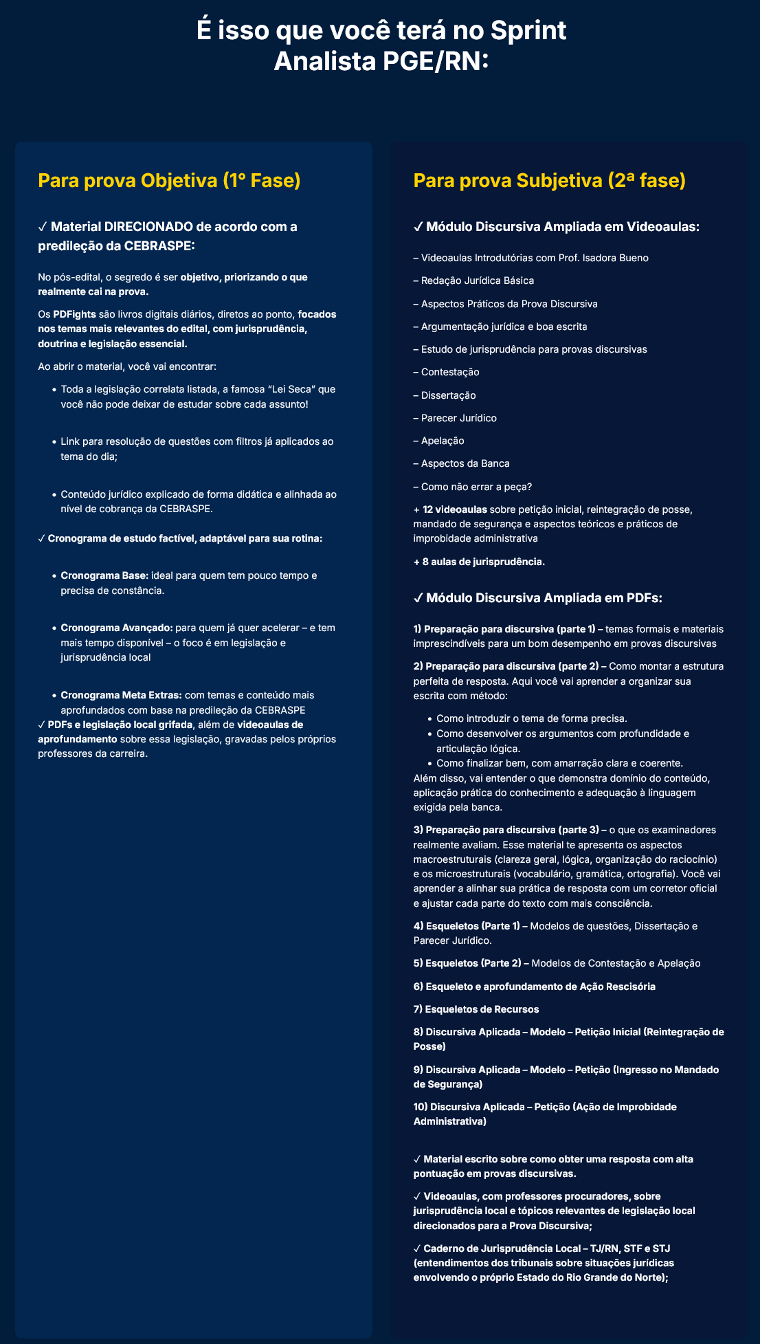 Informações Sprint Analista PGERN [2026] Rateio Revisão Ensino Jurídico