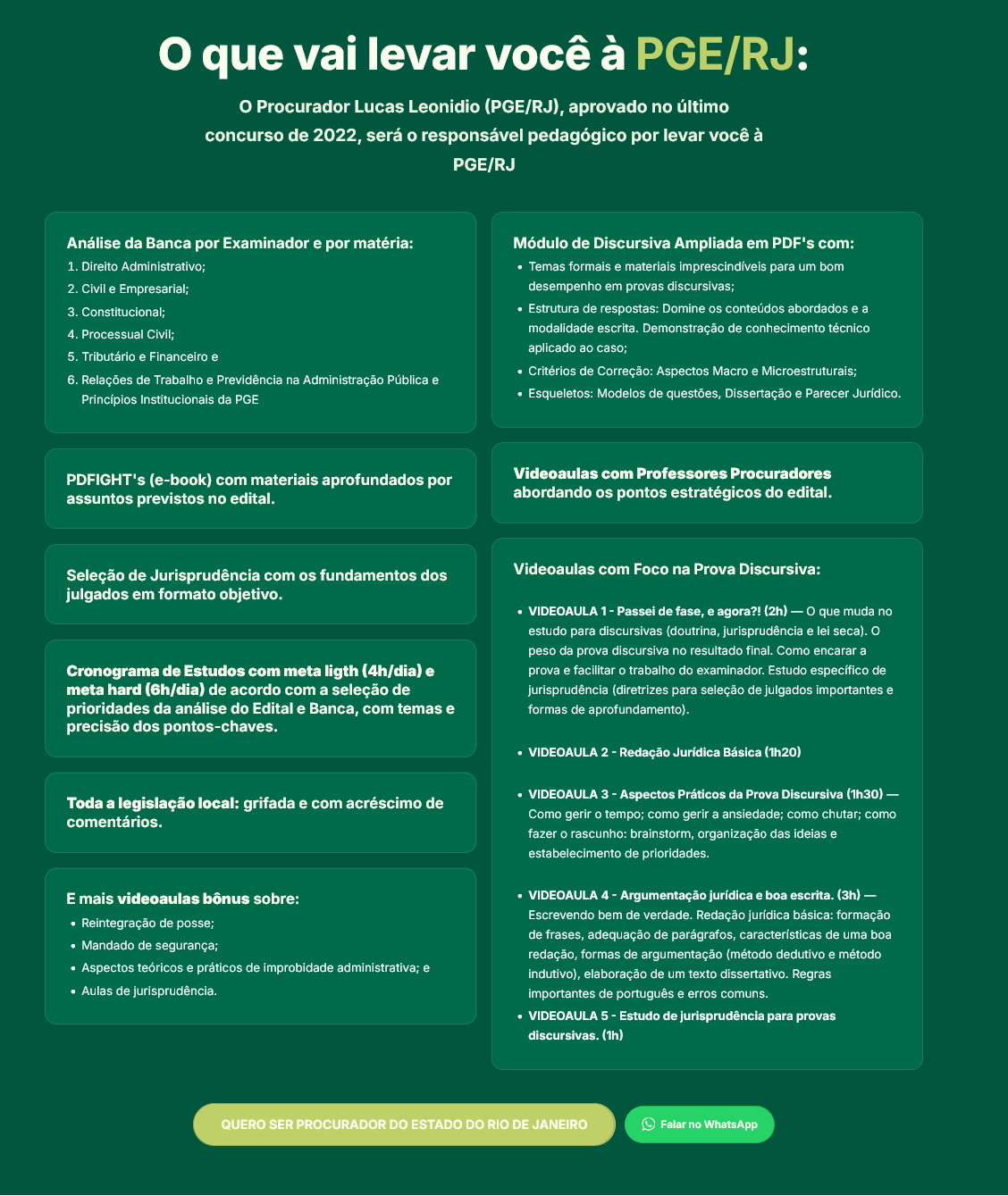 Informações Sprint Final PGERJ [2026] Rateio Revisão Ensino Jurídico