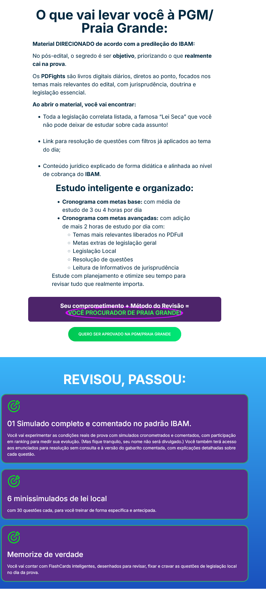Informações Sprint Final PGM/Praia Grande [2026] Rateio Revisão Ensino Jurídico