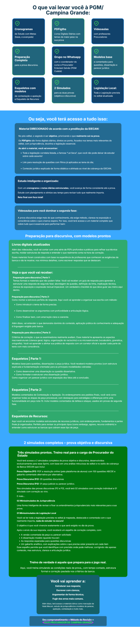 Informações Sprint Final PGM/Campina Grande [2026] Rateio Revisão Ensino Jurídico