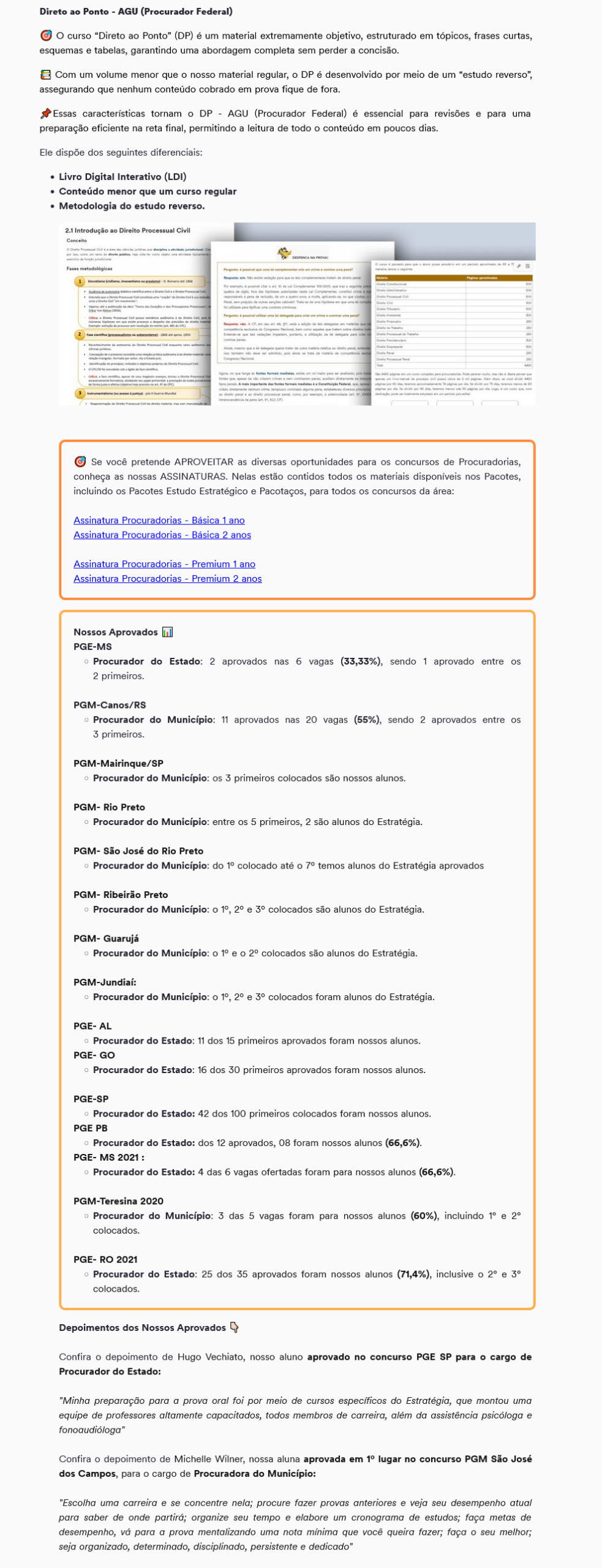 Informações AGU 2026 Direto ao Ponto [Procurador Federal] Rateio Estratégia Concursos