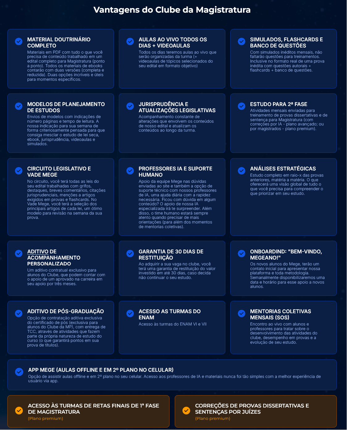 Informações Clube da Magistratura [2026.2] Rateio Mege