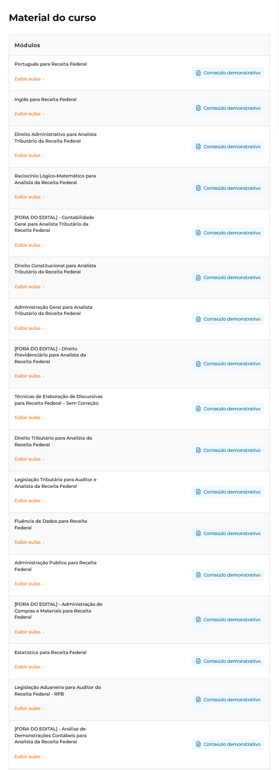 Informações Pacote Completo para Analista Tributário da Receita Federal Pré-Edital [2026] Rateio Direção Concursos